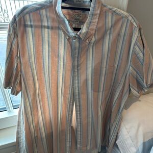 Jcrew Men's Striped Shirt - Blue and Tan